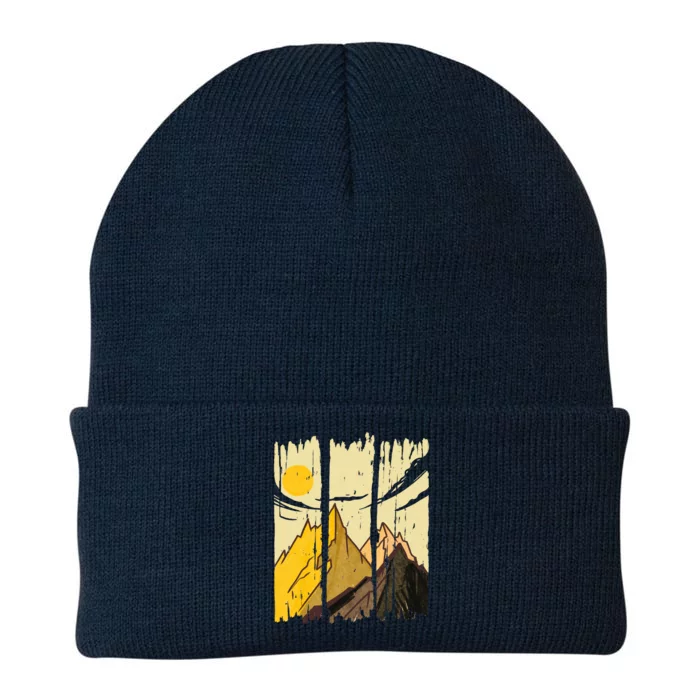 Landscape Sunset Mountain Knit Cap Winter Beanie