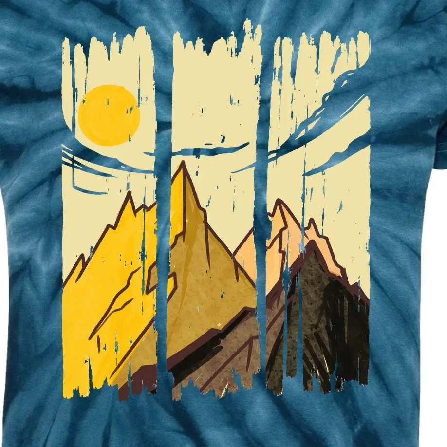 Landscape Sunset Mountain Kids Tie-Dye T-Shirt