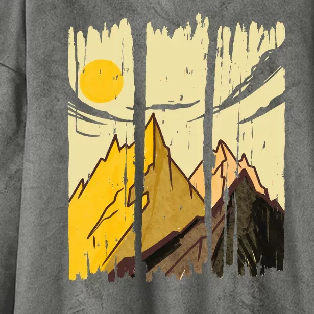 Landscape Sunset Mountain Hooded Wearable Blanket