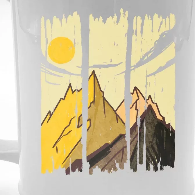 Landscape Sunset Mountain Front & Back Beer Stein