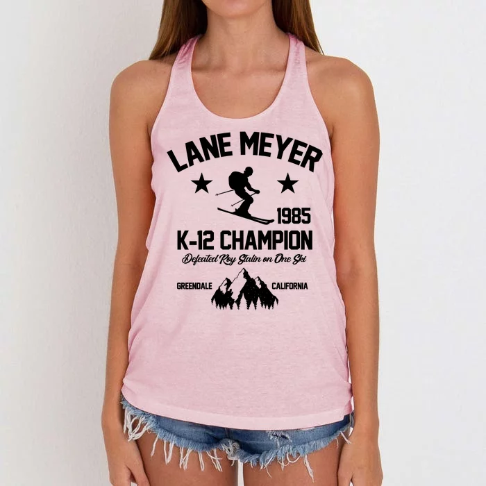 Lane Meyer 1985 K-12 Champion Women's Knotted Racerback Tank