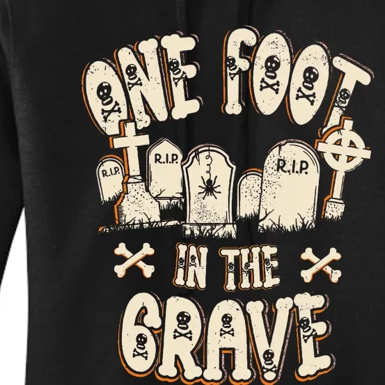 Leg Amputee One Foot In The Grave Missing Leg Women's Pullover Hoodie