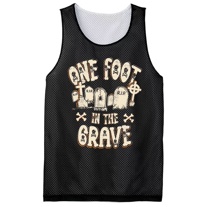 Leg Amputee One Foot In The Grave Missing Leg Mesh Reversible Basketball Jersey Tank