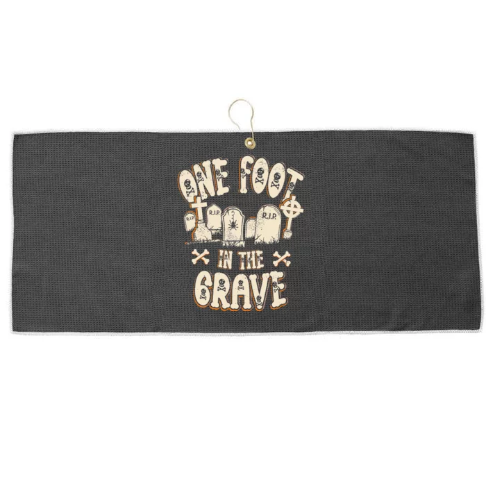 Leg Amputee One Foot In The Grave Missing Leg Large Microfiber Waffle Golf Towel