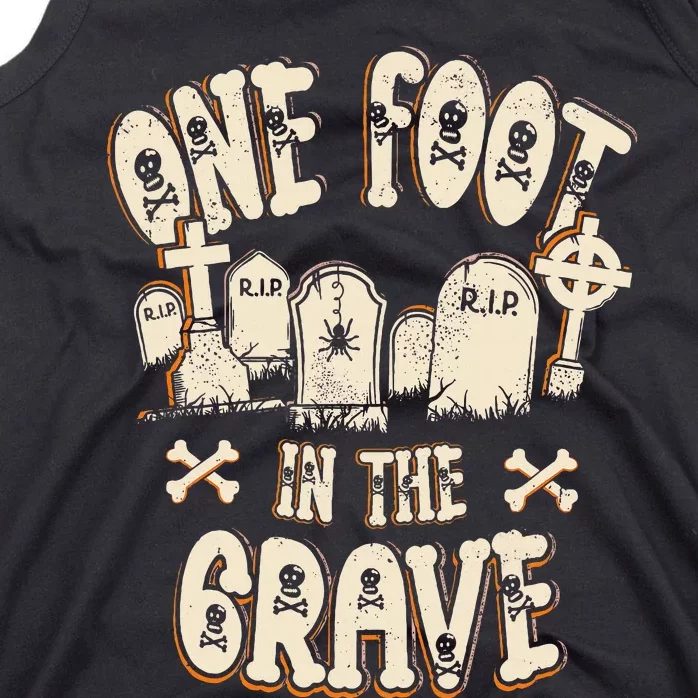 Leg Amputee One Foot In The Grave Missing Leg Tank Top