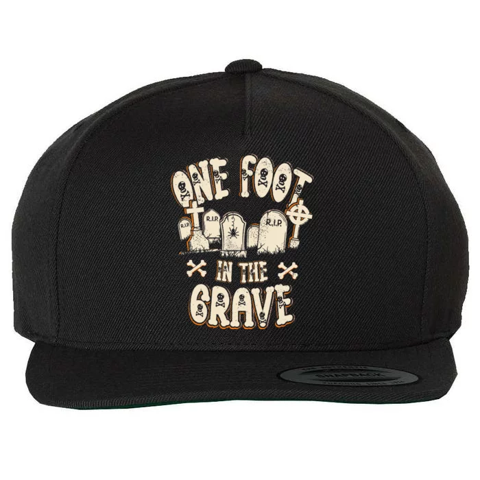 Leg Amputee One Foot In The Grave Missing Leg Wool Snapback Cap