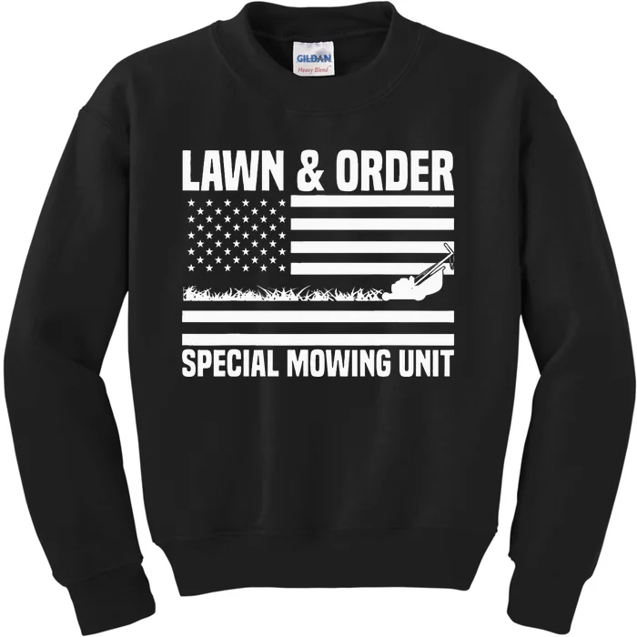 Lawn and order special mowing unit lawn mowing Kids Sweatshirt