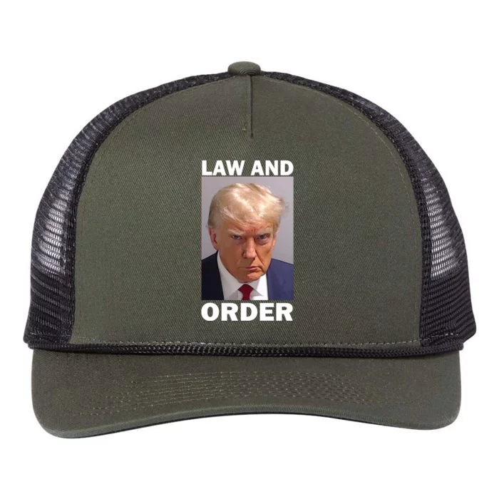 Law And Order Donald Trump Mugshot Retro Rope Trucker Hat Cap