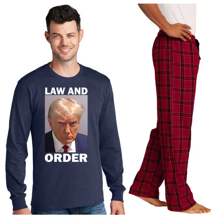 Law And Order Donald Trump Mugshot Long Sleeve Pajama Set