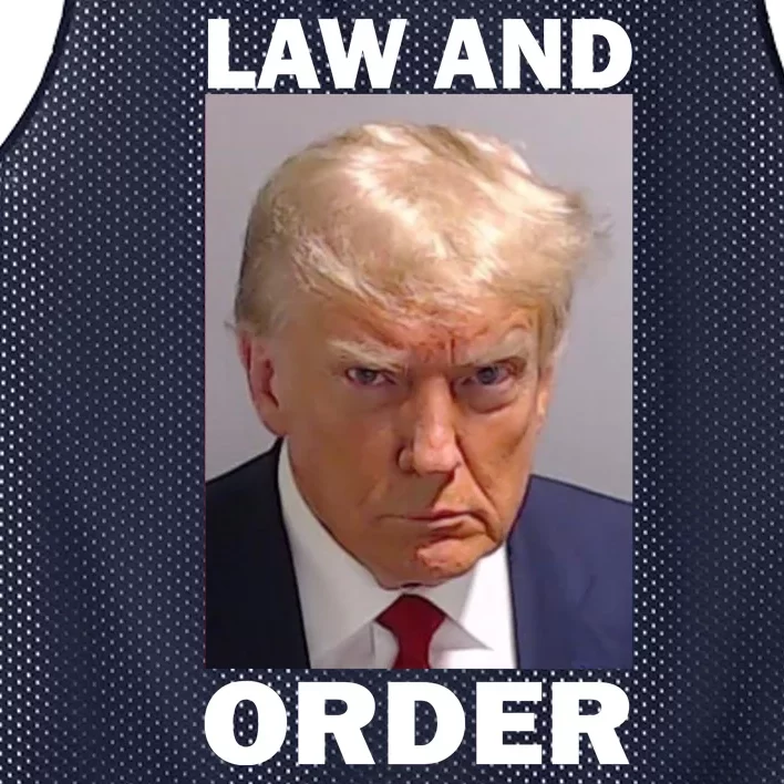 Law And Order Donald Trump Mugshot Mesh Reversible Basketball Jersey Tank