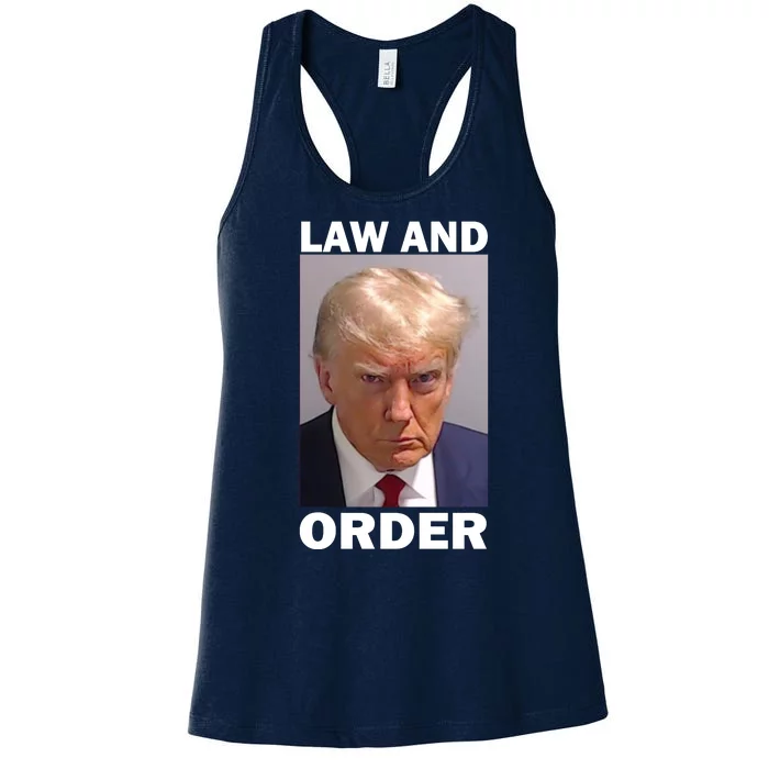 Law And Order Donald Trump Mugshot Women's Racerback Tank