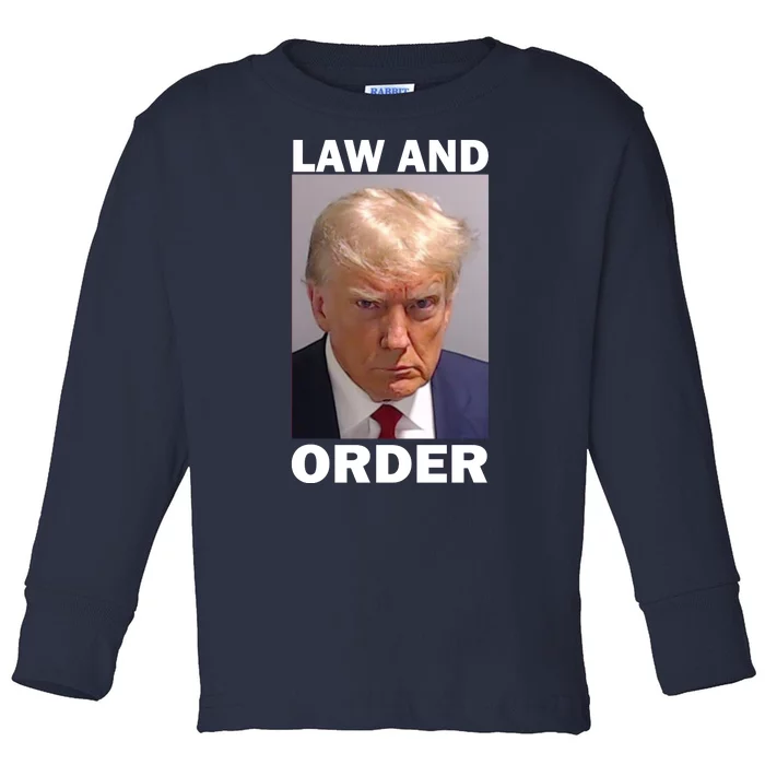 Law And Order Donald Trump Mugshot Toddler Long Sleeve Shirt