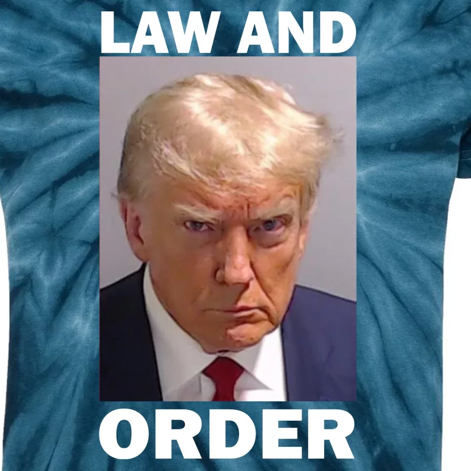 Law And Order Donald Trump Mugshot Kids Tie-Dye T-Shirt