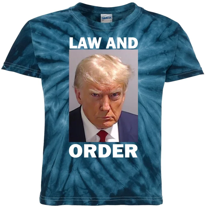 Law And Order Donald Trump Mugshot Kids Tie-Dye T-Shirt