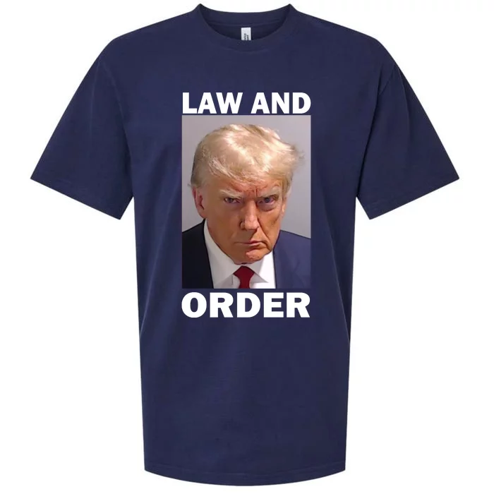 Law And Order Donald Trump Mugshot Sueded Cloud Jersey T-Shirt