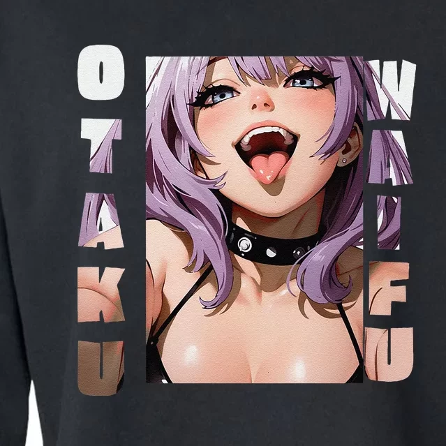 Lewd Anime Otaku Waifu Anime Manga Hentai Face Gift Cropped Pullover Crew