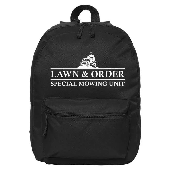 Lawn And Order Special Mowing Unit Funny Lawn Mower Novelty 16 in Basic Backpack