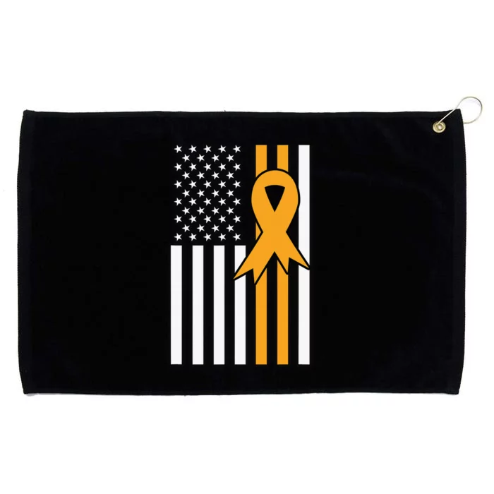 Leukemia Awareness Orange Ribbon USA American Flag Grommeted Golf Towel