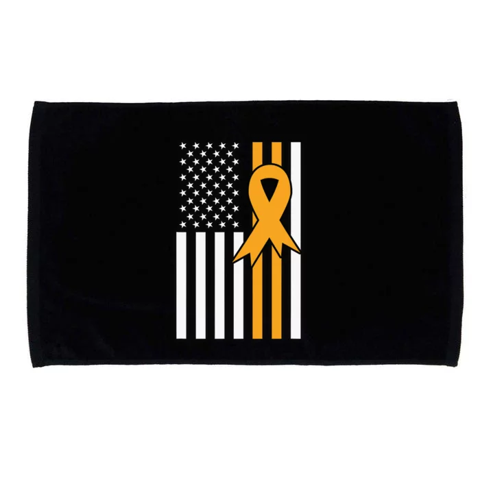 Leukemia Awareness Orange Ribbon USA American Flag Microfiber Hand Towel