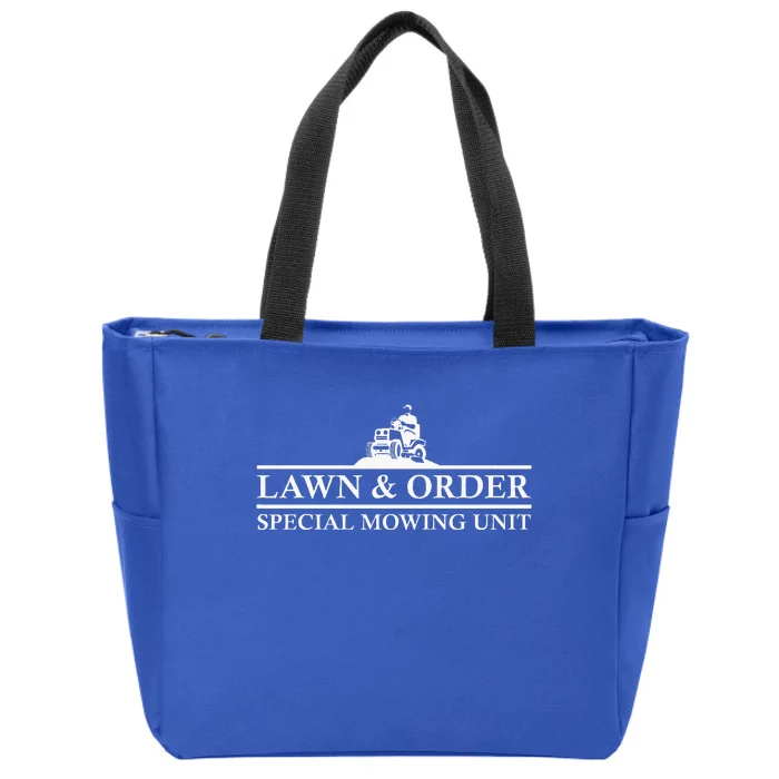 Lawn And Order Special Mowing Unit Funny Lawn Zip Tote Bag