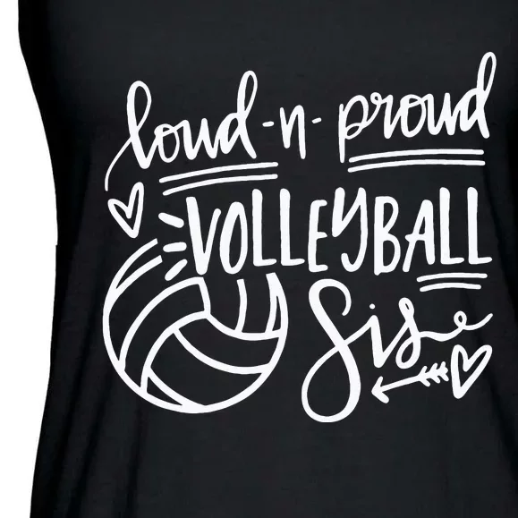 Loud And Proud Volleyball Sis Volleyball Sister Game Day Ladies Essential Flowy Tank