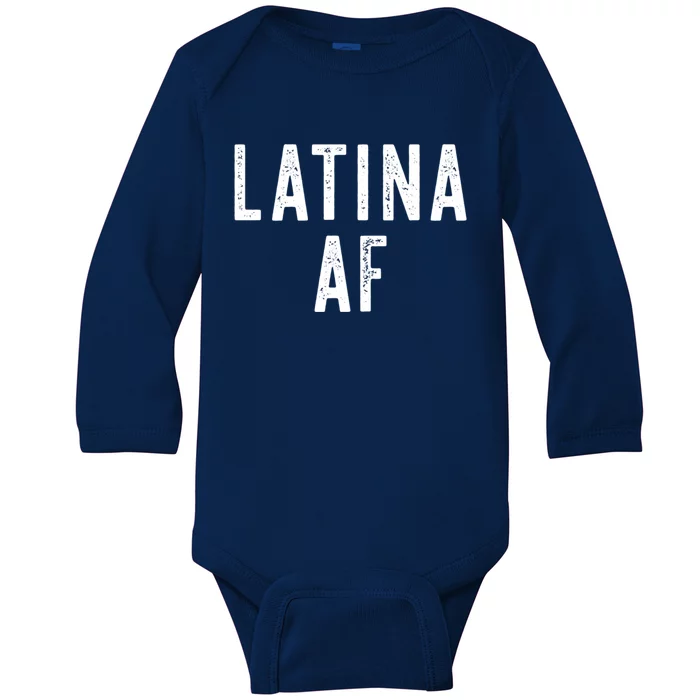 Latina Af Proud Immigrant Feminist Clothing Spanglish Gift Baby Long Sleeve Bodysuit