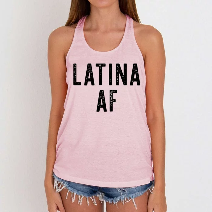 Latina Af Proud Immigrant Feminist Clothing Spanglish Gift Women's Knotted Racerback Tank