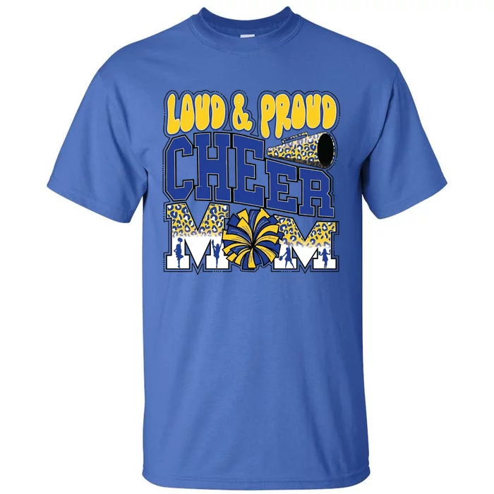 Loud And Proud Cheer Mom Leopard Cheerleader Blue Gift Tall T-Shirt