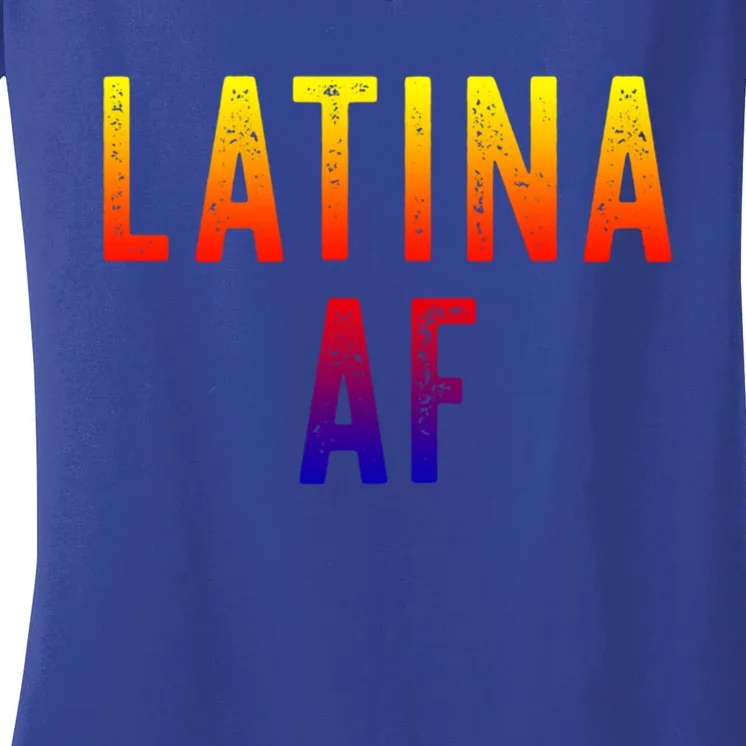 Latina Af Proud Immigrant Feminist Clothing Spanglish Gift Women's V-Neck T-Shirt