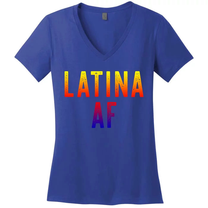 Latina Af Proud Immigrant Feminist Clothing Spanglish Gift Women's V-Neck T-Shirt