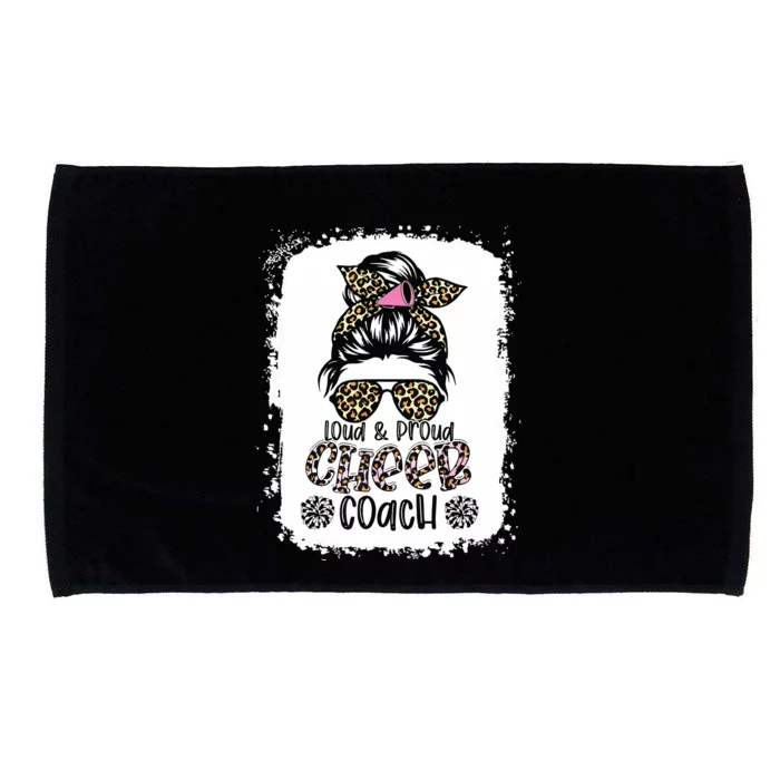 Loud And Proud Cheer Coach Leopard Messy Bun Bleached Microfiber Hand Towel