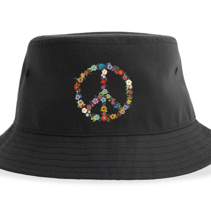 Love And Peace Flower Hippie Lover Beautiful Cute Funny Gift Sustainable Bucket Hat