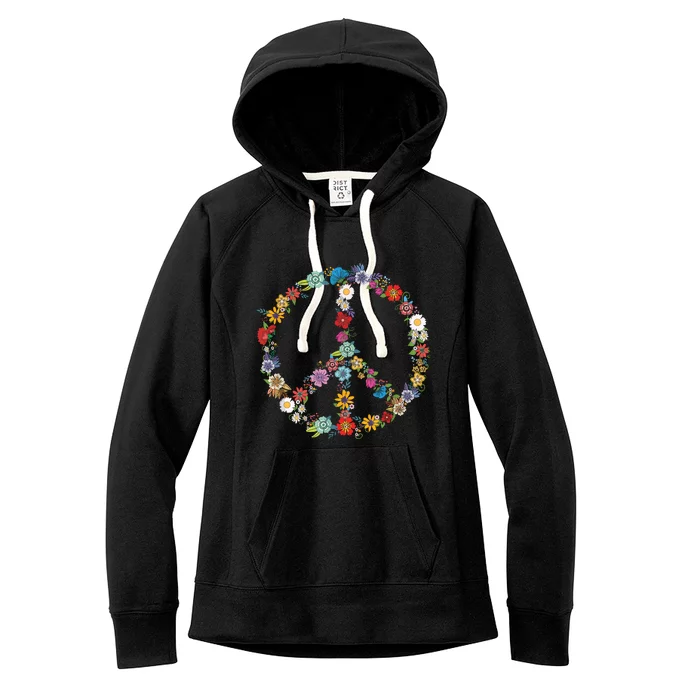 Love And Peace Flower Hippie Lover Beautiful Cute Funny Gift Women's Fleece Hoodie