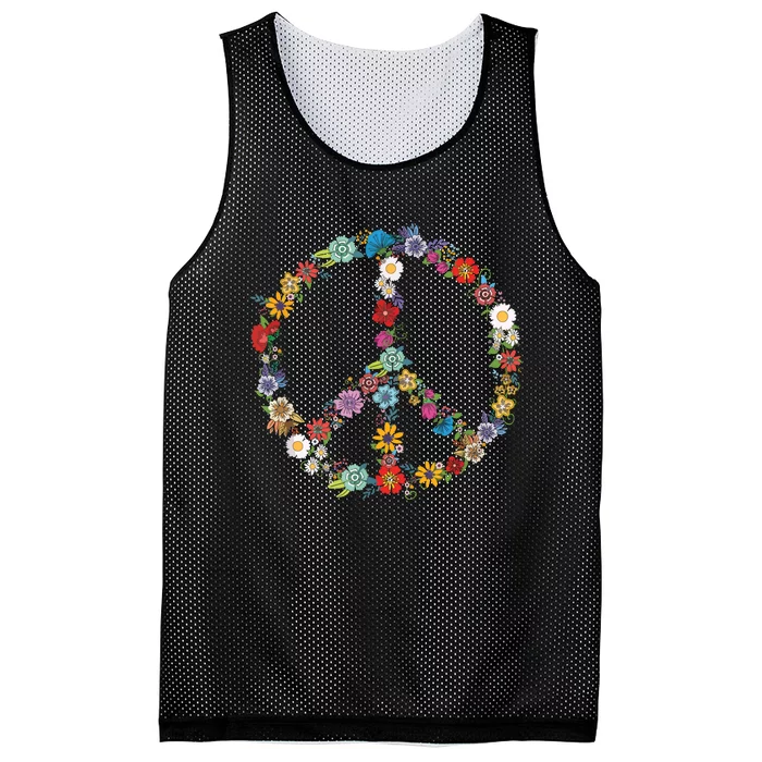 Love And Peace Flower Hippie Lover Beautiful Cute Funny Gift Mesh Reversible Basketball Jersey Tank