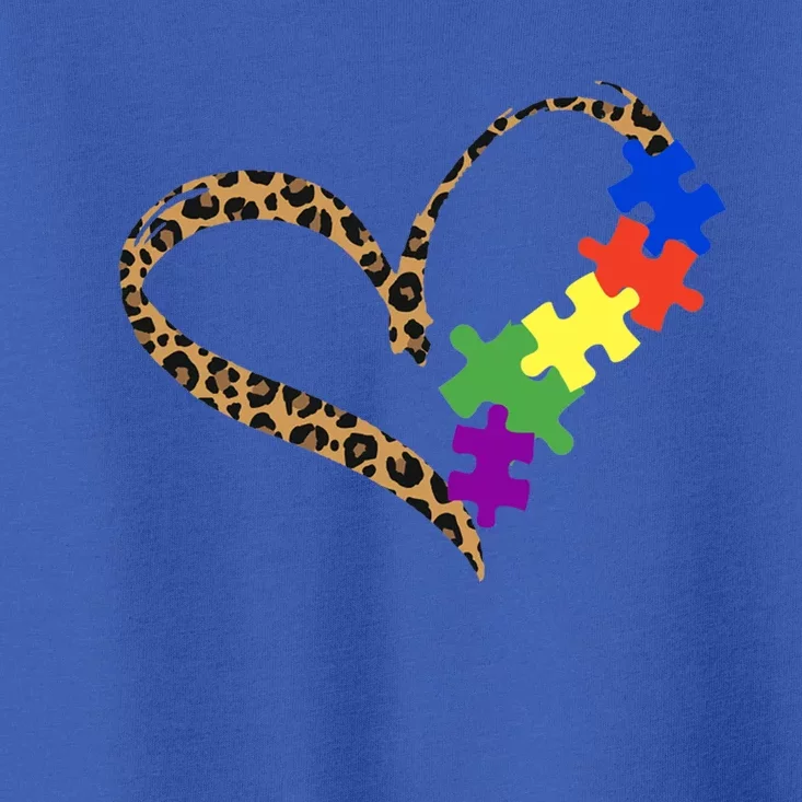 Love Autism Puzzle Leopard Graphic Autism Awareness Gift Toddler T-Shirt