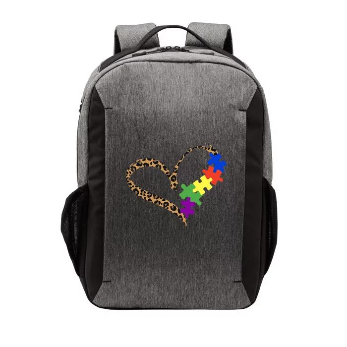 Love Autism Puzzle Leopard Graphic Autism Awareness Gift Vector Backpack