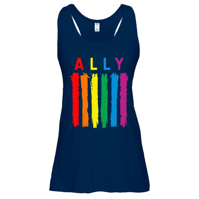 LGBT Ally Pride Rainbow Proud Ally Ladies Essential Flowy Tank