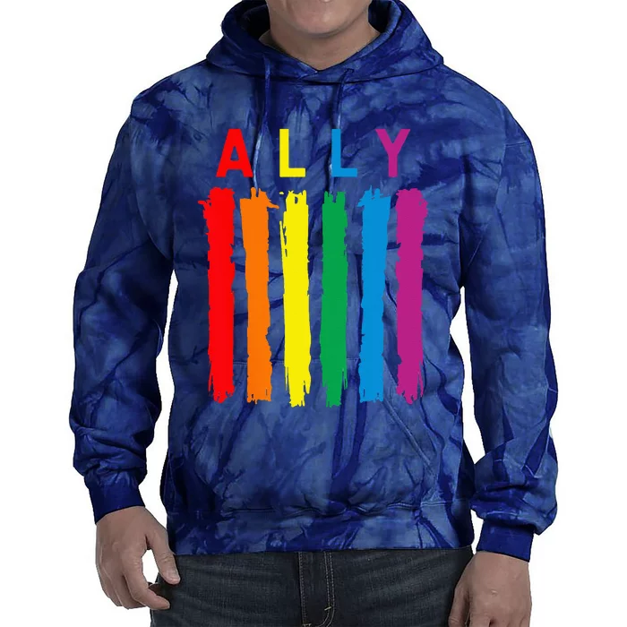 LGBT Ally Pride Rainbow Proud Ally Tie Dye Hoodie