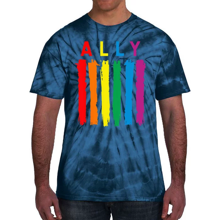 LGBT Ally Pride Rainbow Proud Ally Tie-Dye T-Shirt