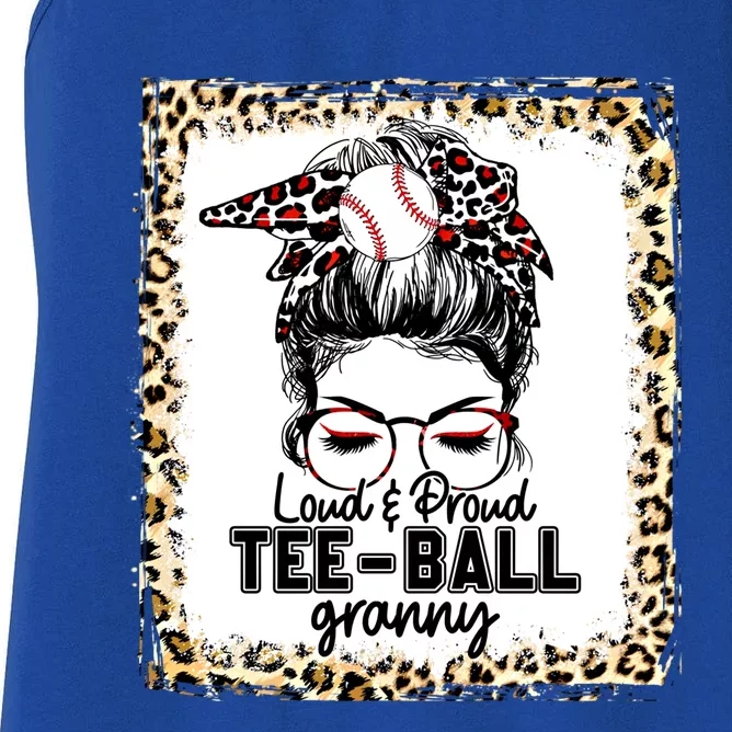 Loud And Proud Teegiftball Granny Messy Bun Game Day Vibes Gift Women's Racerback Tank