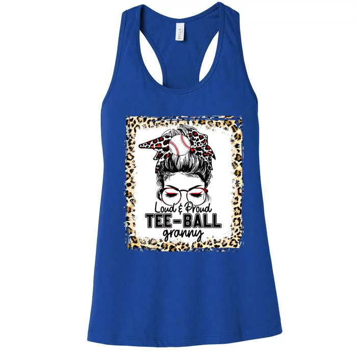 Loud And Proud Teegiftball Granny Messy Bun Game Day Vibes Gift Women's Racerback Tank