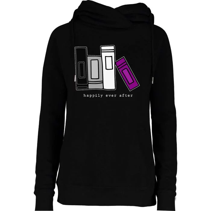 LGBTQ Asexual Pride Books LGBTQIA Pride Month Asexual Womens Funnel Neck Pullover Hood