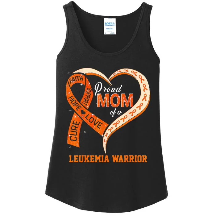 Leukemia Awareness Proud Mom Of A Leukemia Warrior Ladies Essential Tank