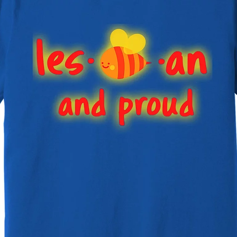 Lesbian And Proud Supportive Lgbtq Funny Bee Lover Lgbt Great Gift Premium T-Shirt