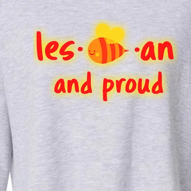 Lesbian And Proud Supportive Lgbtq Funny Bee Lover Lgbt Great Gift Cropped Pullover Crew