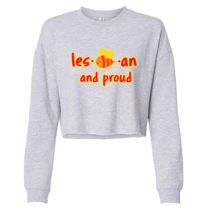 Lesbian And Proud Supportive Lgbtq Funny Bee Lover Lgbt Great Gift Cropped Pullover Crew