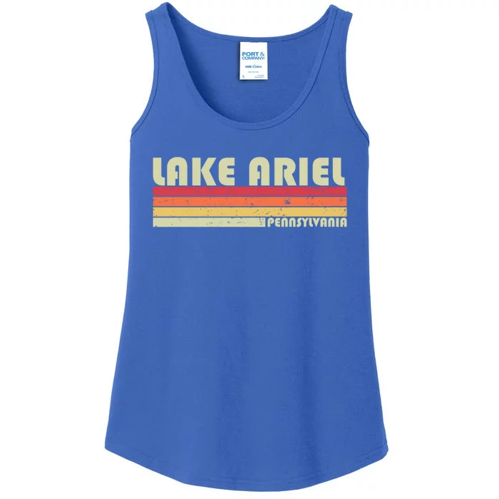 Lake Ariel Pennsylvania Funny Fishing Camping Summer Gift Ladies Essential Tank