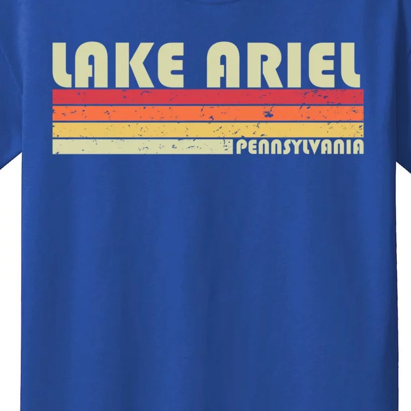 Lake Ariel Pennsylvania Funny Fishing Camping Summer Gift Kids T-Shirt