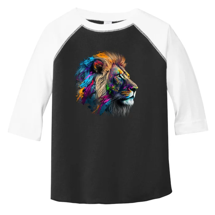 Lion Animal Print Art Animal Lovers Colourful Lion Toddler Fine Jersey T-Shirt