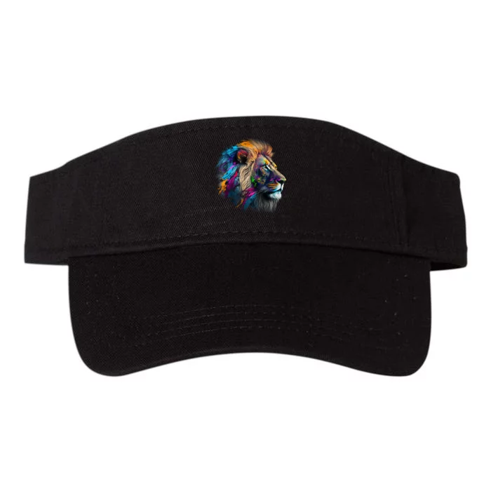 Lion Animal Print Art Animal Lovers Colourful Lion Valucap Bio-Washed Visor